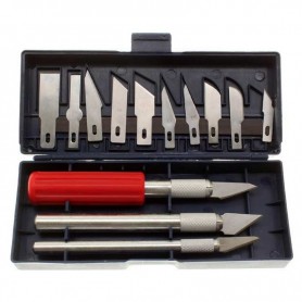 Kit de 3 herramientas de corte: 3 cútters y 10 cuchillas