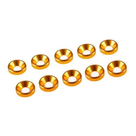 Kit de 10 arandelas cónicas aluminio M3 Ultimate Racing para RC