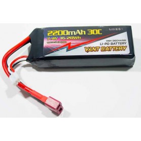 Batería Lipo 7,4V 2200mAh 30C (T-Dean)