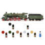 Pack Locomotora Occre BR-18 con pinturas y barniz