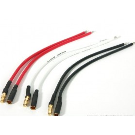 Conjunto 6 Cables 15cm Rojo y Negro con Conector Oro 4 mm