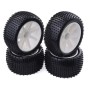 Kit de 4 Ruedas Truggy 1/10 Microtaco con Llanta de Radios Blancos en Ruedas RC de Hobbyteam