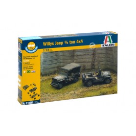 Camion militar 1/72 Willys Jeep 1/4 Ton 4x4 (2 Fast assembly) - ITALERI