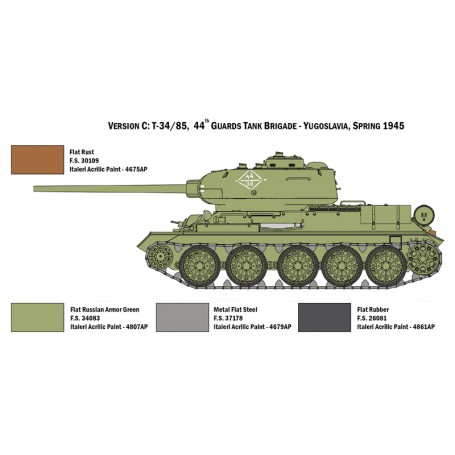 4,4 x 1,6 Pulgadas WZRY Modelo de Tanque Modelo Militar de Carro del ejército en Miniatura de edición Limitada Tanque Militar para colección Conmemorativa 1:72 T34-85 Tanque Pesado 