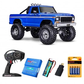 Pack Traxxas TRX-4 FORD F-150 RANGER XLT 1979 1/10 (Brushed) Azul con 4 accesorios