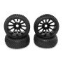4 Ruedas Buggy 1/8 Llanta Negra y Taco Fino