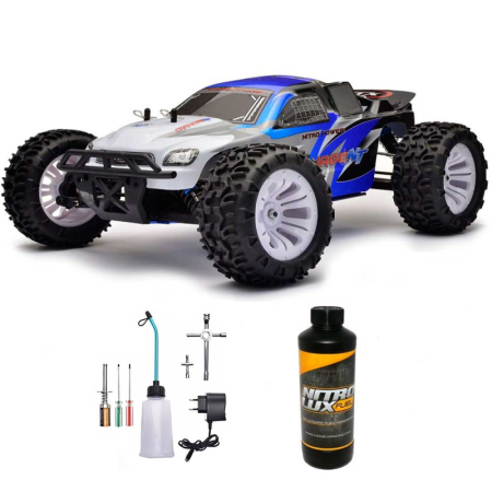 Pack Coche Monster Truck rc Carnage 1/10 FTX 70Km/h (Nitro) con Accesorios Iniciación en Coches RC Nitro y Gasolina de Hobbyteam