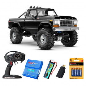 Pack Traxxas TRX-4 FORD F-150 RANGER XLT 1979 1/10 (Brushed) Negro con 4 accesorios
