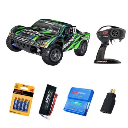 Pack Traxxas Slash 4X4 BL-2S 1/10 Verde con 4 Accesorios en Coches RC Eléctricos Brushless de Hobbyteam