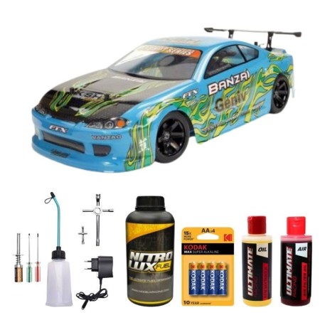 Pack Coche RC Drift FTX BANZAI Nitro Azul con accesorios iniciación en Packs Hobbyteam de Hobbyteam