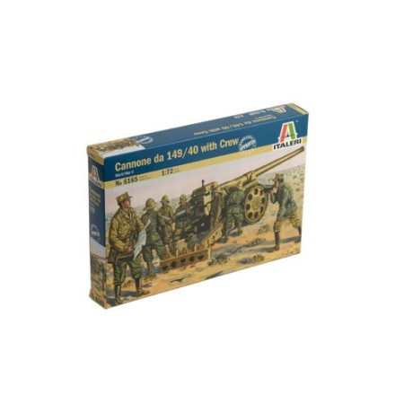 Cañon italiano da 149/40 y artilleros en Soldados Italeri de Hobbyteam