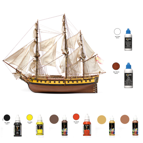 Pack Maqueta Barco Occre MERCEDES con pinturas, tinte y barniz – Occre – Hobbyteam