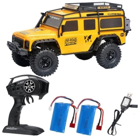 Pack Coche RC Crawler Defender D90 Amarillo con 2 Baterías en Packs Hobbyteam de Hobbyteam