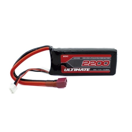 Batería Lipo 7,4V (2S) 2200mAh 20C (T-Dean) en Baterías Lipo de Hobbyteam