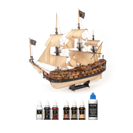 Pack Maqueta barco de madera OCCRE Royal Fortune 1/65 con pinturas, tinte y barniz en Modelismo naval de Hobbyteam