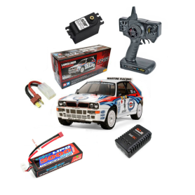 Pack Completo Coche RC Rally Tamiya Lancia Delta HF Integrale (TT-02) 1/10 (sin montar)