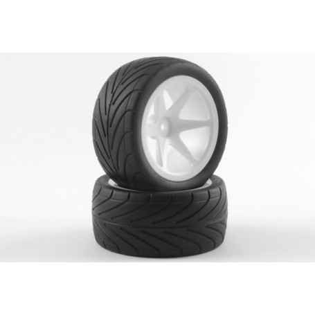 Ruedas buggy 1/10 asfalto traseras (arrow / 6 radios blancos) – Fastrax RC – Hobbyteam